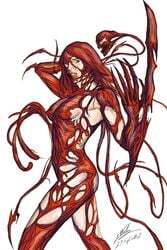 1girls 2012 artist_request carnage_(marvel) carnage_queen female female_only human humanoid light-skinned_female light_skin marvel mary_jane_watson nude nude_female red_hair she-carnage spider-man_(series) symbiote tagme white_background