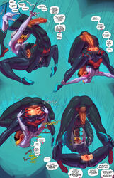 ass ass_grab blonde blonde_hair comic contortion dark-skinned_male dark_skin female flexible fred_perry gwen_stacy gwen_stacy_(spider-verse) interracial male marvel marvel_comics miles_morales penis power_sex pussy reverse_jack-o_pose sex speech_bubble spider-gwen spider-man_(miles_morales) spider-man_(series) spread_legs straight tagme text vaginal_penetration