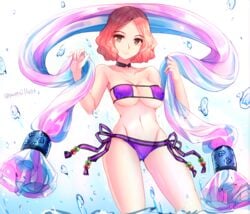 1girls big_breasts bikini breasts brown_eyes brown_hair choker cleavage cosplay eyepatch_bikini fate/grand_order fate_(series) female female_only fluffy_hair haru_okumura large_breasts megami_tensei minamoto_no_raikou_(fate/grand_order) minamoto_no_raikou_(fate/grand_order)_(cosplay) minamoto_no_raikou_(swimsuit_lancer)_(fate)_(cosplay) nipple_bulge persona persona_5 short_hair solo swimsuit voice_actor_connection yaoto