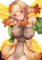 1girls blonde_hair blush breasts clothed clothes clothing elf fairy female female_focus female_only fire_emblem fire_emblem_heroes jtaka j鷹 looking_at_viewer nipples peony_(fire_emblem) pussy see-through solo solo_focus