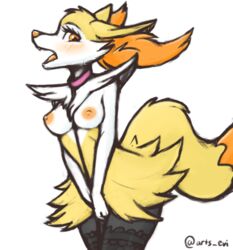 1girls 2019 anthro anthrofied blush braixen breasts canine collar evilymasterful eye_contact female female_only furry half-closed_eyes inner_ear_fluff looking_at_viewer mammal multicolored_tail nintendo nipples nude open_mouth original_character pokémon_(species) pokemon pokemon_(species) pokemon_xy simple_background sketch solo text tuft video_games watermark white_background wide_hips