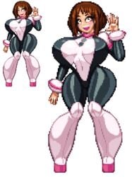 alternate_version_available big_breasts casetermk curvaceous my_hero_academia ochako_uraraka transparent_background wide_hips