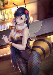 antennae ass bar bare_arms bare_shoulders bee_costume bee_girl big_ass big_breasts black_hair black_leotard blush breasts busty cleavage collar costume cuffs dark_hair earrings final_fantasy final_fantasy_vii final_fantasy_vii_remake fishnet_stockings fishnets frills headband honey_bee_inn honeybee_inn_uniform honeygirl indoors jewelry leaning leotard lipstick long_hair painted_nails pantyhose sheer sheer_clothing sheer_legwear square_enix striped_clothing thick_thighs thighs thunder_thighs tifa_lockhart tight_clothing tight_fit very_long_hair wide_hips wings wrist_cuffs 神威震天