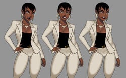 ass big_breasts black_female black_hair blazer breasts brown_eyes business_suit business_woman busty cleavage dark-skinned_female dark_skin dc dc_comics female female_focus hourglass_figure large_breasts lipstick mari_jiwe_mccabe mari_mccabe office office_lady pants pussy sex short_hair suit sunsetriders7 tagme thick_thighs vagina vixen_(dc) wide_hips