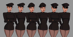 athletic big_breasts breasts brown_hair busty chauffeur_uniform dc dc_comics dcau eyelashes female female_only green_eyes large_breasts mercy_graves navel pussy sex short_hair superman:_the_animated_series superman_(series) tagme thick_thighs vagina wide_hips