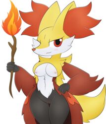 1girls anthro blush breasts delphox female female_only fire furry nintendo nude pokémon_(species) pokemon pokemon_xy pokemorph pussy solo video_games zinzoa