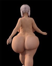 1girls 3d animated ass back_view backboob bangbangrush bimbo breasts bubble_butt butt_crack chubby dat_ass female female_only gray_hair hourglass_figure human hyper hyper_ass hyper_breasts long_hair nude pinky_(bangbangrush) pose posing punk shortstack simple_background solo text walk_cycle walking wide_hips