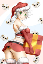 1girls ass breasts christmas cleavage female female_only fiona_thyme kimmy77 looking_at_viewer looking_back panties rwby santa_costume solo