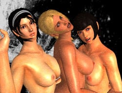 3d 3girls anna_williams female female_only kazama_jun nina_williams purrbomb42 tekken