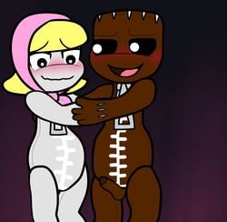 anthro blush dominant_male erection fairygardens female littlebigplanet male naughty_face penis playstation sackboy sackgirl sony_corporation sony_interactive_entertainment