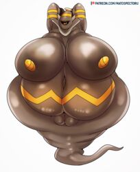 1girls 2019 anthro anthrofied armpits bbw belly big_belly big_breasts black_sclera breasts chubby curvy_figure dusknoir female female_only front_view ghost hands_behind_head huge_breasts huge_hips inbetweenie_navel looking_at_viewer matospectoru navel nintendo nude obese obese_female overweight overweight_female patreon pokémon_(species) pokemon pokemon_dppt pose pussy raised_arm simple_background solo spirit ssbbw text url video_games voluptuous watermark white_background wide_hips