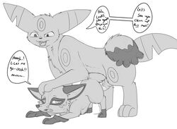 1boy 1girls absurd_res all_fours ambiguous_penetration ass_up bodily_fluids canine cum cum_inside doggy_style eeveelution erection eye_contact female feral forced fox from_behind_position furry genital_fluids half-closed_eyes hi_res knot larger_male looking_at_viewer lying male male_umbreon mammal monochrome nickit nintendo on_front penis pokémon_(species) pokemon pokemon_gsc pokemon_ss sex size_difference sketch smaller_male text umbreon video_games xxgato