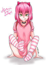 annie_hastur aonami_noite feet league_of_legends looking_at_viewer original_artwork panties pink_hair stockings tagme thighhighs tongue_out white_background young