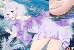 earth emilia_(re:zero) giant giantess halogts mega re:zero_kara_hajimeru_isekai_seikatsu size_play