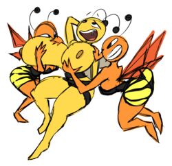 anthro bee breast_grab breasts huge_breasts kevemperor lena_the_bee oleina orgasm_face russian_cooking_oil_commercial wasp xelbaxexilex олейна