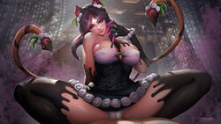 1girls areolae big_breasts breasts cameltoe cleavage erect_nipples evelynn female female_only large_breasts league_of_legends nipples panties solo spread_legs sugar_rush_evelynn sugar_rush_series windwalker