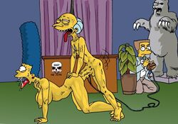 bulging_eyes electrostimulation erection female human hyper_penis male marge_simpson montgomery_burns naked pleasure_face remote_control straight tagme the_fear the_simpsons waylon_smithers