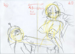 breasts chrono_(series) chrono_trigger erection flea_(chrono_trigger) futa_is_bigger futa_on_female futanari intersex male_on_futa oral penis penis_size_difference sketch threesome