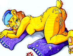 adventures_of_the_gummi_bears anthromorph brown_hair disney female furry grammi_gummi green_eyes nipples no_humans pussy sean_blackthorne short_hair solo uncensored