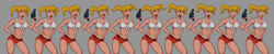 1girls batman:_the_animated_series batman_(series) blonde_hair cleavage clothing dc dc_comics dcau female female_only firearm gun handgun harleen_quinzel harley_quinn hourglass_figure large_breasts navel nipples pale_skin pigtails pop_gun poses revolver short_shorts short_top solo something_unlimited sunsetriders7 weapon wide_hips