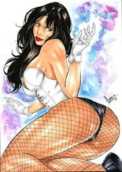 1girls 2019 angry ass big_breasts black_hair black_panties black_shoes black_thong breasts busty dated dc dc_comics ed_benes_studio eyeshadow female female_only fishnet fishnet_legwear fishnets glare gloves green_eyes justice_league large_breasts leonardo_lourenco long_hair looking_back magician makeup mascara panties pinup red_lips red_lipstick shirt shoes signature solo straight_hair superheroine thong traditional_media white_gloves white_shirt zatanna zatanna_zatara