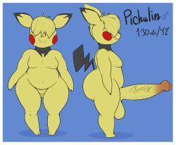 absurd_res an-tonio anthro ass balls big_butt big_penis generation_2_pokemon genitals hair hair_over_eyes hi_res huge_cock male model_sheet nintendo overweight penis pichu pokemon pokemon_(species) short_stack solo