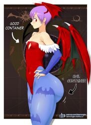 1girls ass big_ass bottom_heavy bubble_butt capcom darkstalkers darm_engine evil_container female female_only flat_chest head_wings huge_ass leotard light-skinned_female light_skin lilith_aensland meme pantyhose short_hair side_ass side_view small_breasts solo solo_female succubus very_short_hair