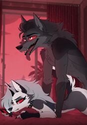 2025 ai_animated ai_animation ai_generated annoyed annoyed_expression anthro bed bored bored_expression canid canid_demon canine choker euphemistic female furry hellaverse hellhound helluva_boss looking_at_phone looking_pleasured loona_(helluva_boss) male male/female mammal nude panting penis phone pleasured_male prone_bone red_sclera sex spiked_collar tagme tongue_out uninterested uninterested_female uninterested_sex unsatisfied vaginal_penetration video vivziepop window
