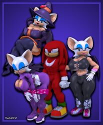 3d 3d_(artwork) female knuckles_the_echidna rouge_the_bat seduction_techniques sonic_(series) sonic_the_hedgehog_(series) theashsfm