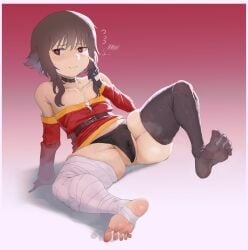 kyokeer megumin puffy_pussy shortstack thick_thighs