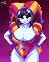 evil pomni (the amazing digital circus) from glitch productions by alvarikokearte