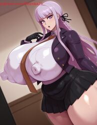 1girls ai ai_generated bangs bedroom big_ass big_breasts black_jacket black_ribbon black_skirt braid breasts brown_necktie collared_shirt danganronpa danganronpa:_trigger_happy_havoc danganronpa_(series) danganronpa_1 erect_nipples gloves hair_ribbon hand_up huge_ass huge_breasts hyper_breasts indoors jacket kirigiri_kyoko kirigiri_kyouko long_hair long_sleeves necktie open_clothes open_jacket open_mouth patreon patreon_username pleated_skirt purple_eyes purple_hair reenka25 ribbon shirt side_braid single_braid skirt thick thick_ass thick_thighs white_shirt