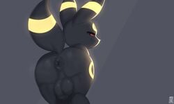 1boy 2019 absurd_res anthro anus bioluminescence black_balls black_body black_eyes black_fur bodily_fluids eeveelution eye_contact fangs feral fur furry glowing glowing_fur half-closed_eyes hi_res large_testicles looking_at_viewer looking_back male male_only narrowed_eyes nintendo perineum pokémon_(species) pokemon pokemon_(species) pokemon_gsc puffy_anus raised_tail rear_view red_sclera seductive seniorseasalt simple_background smile solo sweat testicles thick_thighs umbreon video_games watermark wide_hips yellow_body yellow_fur