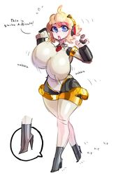 1girls aegis_(persona) aigis_(persona) big_breasts big_lips bimbo bimbofication blonde_hair blue_eyes bodysuit borvar bow breasts clothing confused confusion eyelashes eyeshadow female female_only fully_clothed gynoid high_heels highres huge_breasts large_breasts leotard lips lipstick makeup persona persona_3 ribbon robot robot_girl short_hair solo standing stockings thick_legs thick_thighs thighhighs transformation video_game video_games voluptuous white_clothing white_leotard white_stockings white_thighhighs wide_hips