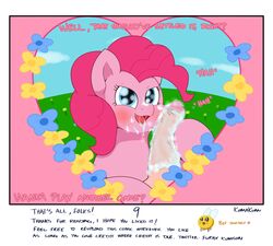 absurd_res arthropod bee blush bodily_fluids comic cum cum_in_mouth cum_inside cum_on_face cumshot disembodied_penis ejaculation equid equine female feral friendship_is_magic genital_fluids hi_res hymenopteran insects kumakum male mammal my_little_pony orgasm penis pinkie_pie_(mlp)