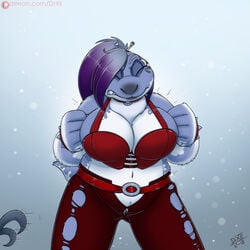 2018 anthro avian barely_visible_genitalia barely_visible_pussy big_breasts bird breasts clothed clothing digital_media_(artwork) drxii female frosti_loxxxe huge_breasts mario_(series) mutagen mutation nintendo non-mammal_breasts nushi penguin polar_bear pussy reptile scalie sif_(drxii) transformation video_games