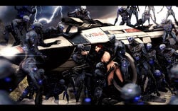 1girls 3d 6+boys cheopsfm commander_shepard femshep helpless husk_(mass_effect) imminent_rape male many_on_one mass_effect penis