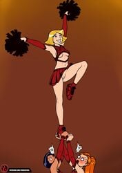 3girls acrobatic alex_(totally_spies) ankle_socks anklehighs arm_sleeves armpits ass athletic bare_legs bare_midriff bare_shoulders bell_haircut black_hair black_lipstick blonde_hair blue_eyes bottomless breasts brown_eyes busty cartoon_network casual cheerleader cheerleader_outfit cheerleader_uniform cleavage clover_(totally_spies) dark_skin deep_blush embarrassed embarrassed_female eyelashes fit_female forkedtail green_eyes group happy_female held_up human innie_pussy lipstick long_hair long_legs looking_at_pussy medium_breasts multiple_girls navel no_panties oblivious pale_skin pinup ponytail pose posing pussy red_hair red_socks revealing_clothes sam_(totally_spies) shaved_pussy shocked shocked_expression shoes short_hair short_skirt skirt smiling sneakers socks socks_and_shoes sport sports suprised thin_female totally_spies trio underboob upskirt vagina wide_smile