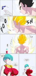 ! 1boy 1boy1girl 1girls big_breasts black_hair blue_eyes blue_hair breasts bulma_briefs clothed clothed_female clothed_female_nude_male color comic dragon_ball dragon_ball_super dragon_ball_z earrings english_text erection erection_under_clothes fear female gold gold_hair large_breasts looking_pleasured male milf muscles muscular muscular_male naked nipples nipples_visible_through_clothing nude nude_male red_dress spiky_hair sports_tape super_saiyan teeth text transformed vegeta worried yellow_scarf zetarok