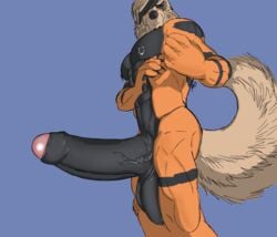 1boy abs anthro anthrofied arcanine balls big_balls big_penis big_testicles canine dark_penis fenrir_osbone foreskin humanoid_penis hyper hyper_balls hyper_penis hyper_testicles male male_only mammal muscular nintendo nipple_piercing nipples original_character penis piercing pokemon pokemon_(species) pokemon_rgby pose solo testicles uncircumcised uncut veins video_games