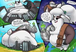 anus ass backsack badger badgerclops balls belly cartoon_network city cybernetics cyborg eye_patch eyewear galaxy hi_res machine macro male male_only mammal mao_mao:_heroes_of_pure_heart moobs mustelid musteline navel overweight perineum planet sizabledanger