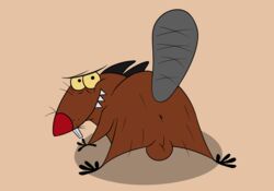 absurd_res all_fours anus backsack balls beaver daggett_beaver from_behind_(disambiguation) hi_res looking_back magzol male male_only mammal nickelodeon presenting rodent solo the_angry_beavers