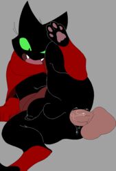 anal anal_sex anthro balls black_body black_fur cartoon_network dirtyboy domestic_cat duo fangs felid feline felis flaccid fur gay green_sclera human human_on_anthro interspecies male male/male male_only mammal mao_mao:_heroes_of_pure_heart monsterloverboy open_mouth pawpads penetration penis sex sheriff_mao_mao_mao tongue yaoi