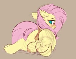 anus ass crotchboobs equid equine female feral fluttershy_(mlp) friendship_is_magic huge_crotchboobs mammal my_little_pony pussy simple_background yoditax