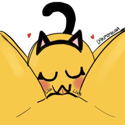 <3 :3 blush cat_ears cunnilingus cursed_emoji dakimomkura emoji emoji_(race) eyes_closed female female/female female_pov heart lesbian licking oral pussy_licking smile tagme tail uwu yuri