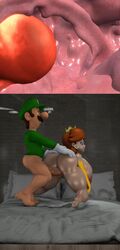 1boy 1girls 3d animated barefoot big_balls big_breasts big_butt big_penis clothed_sex doggy_style female happy_sex lingerie luigi male mario_(series) mxp1985 nintendo princess_daisy self_upload source_filmmaker straight thrusting vaginal_penetration vaginal_sex