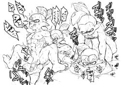 abs anal balls gay inkling male muscular nipples penis skull_(splatoon) splatoon splatoon_(manga) sweat 小畑