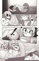 69 69_position ass blush embarrassed fizintine glasses kissing love luna_(fizintine) original passionate surprised wholesome