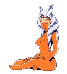 1girls ahsoka_tano alien alien_girl alien_humanoid barefoot breasts calm closed_eyes completely_nude dave_cheung eyelashes facial_markings feet female female_only hand_on_leg hands_on_legs headband headgear horn humanoid lekku markings meditating medium_breasts navel nipples nude nude_female nudity older orange_body orange_hair orange_skin peaceful shiny_skin side_view simple_background sitting sitting_indian_style soles solo star_wars star_wars_rebels tentacle tentacle_hair toes togruta white_background