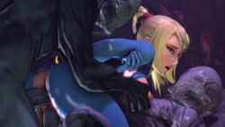 1girls 2boys 3d ambrosine92 anal_penetration blonde_hair blue_eyes bodysuit breast_grab breasts crossover eastern_and_western_character female gloves large_penis male metroid monster nintendo outlast ponytail questionable_consent red_barrels samus_aran sidelocks tagme threesome torn_bodysuit torn_clothes vaginal_penetration walrider zero_suit zero_suit_samus